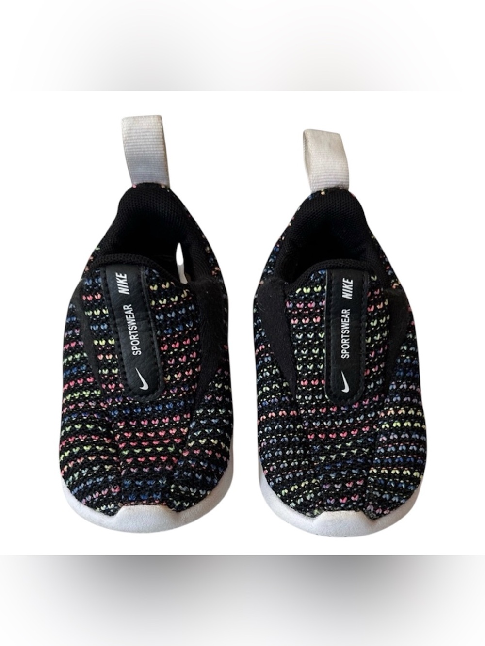 Nike Kids' Black Multicolor Slip-On Sneakers